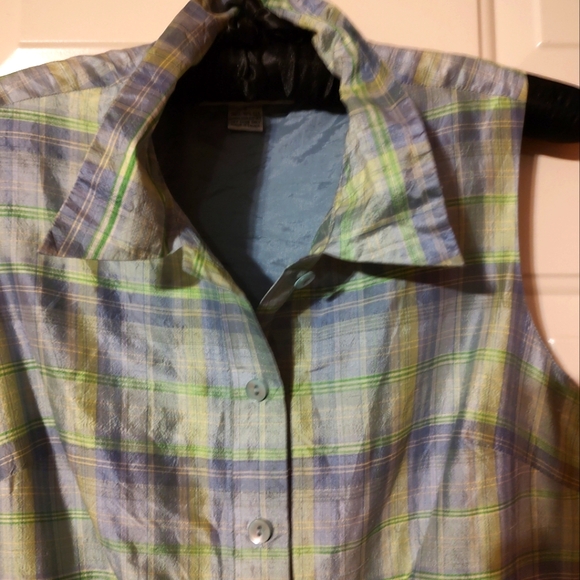 🔹💜💚🔹Beautiful Saks Fifth Avenue Genuine Silk Retro Style Button Up Dress - 8 - Picture 9 of 16